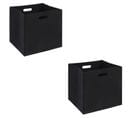 Lot De 2 Boîtes De Rangement Felt, En Feutrine Noir