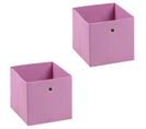 Lot De 2 Boîtes De Rangement Ela, En Tissu Rose