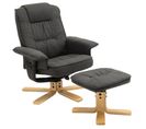 Fauteuil De Relaxation Avec Repose-pieds Charly, En Tissu Gris Anthracite