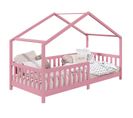 Lit Cabane Lisan 90 X 190 Cm, En Pin Massif Lasuré Rose