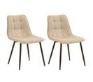 Lot De 2 Chaises Malaga En Tissu Coloris Beige