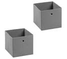 Lot De 2 Boîtes De Rangement Ela, En Tissu Gris