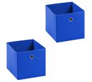 Lot De 2 Boîtes De Rangement Ela, En Tissu Bleu