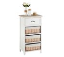 Commode Provence, 1 Tiroir Et 3 Paniers, Blanc