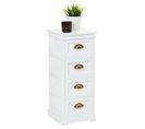 Chiffonnier Landhaus, 4 Tiroirs, Blanc