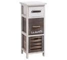 Chiffonnier Padua En Bois, 3 Tiroirs, Blanc Et Brun