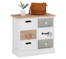 Chiffonnier Salva Avec 3x3 Tiroirs, En Bois Blanc Et Brun