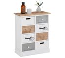 Chiffonnier Salva Avec 4x2 Tiroirs, En Bois Blanc Et Brun