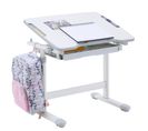 Bureau Enfant Vita Réglable En Hauteur Et Plateau Inclinable, Blanc Et Gris