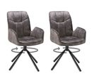 Lot De 2 Chaises Pivotantes Maribor En Tissu Coloris Anthracite