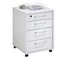 Caisson De Bureau 4 Tiroirs "kazed" 65cm Blanc