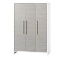 Armoire Bébé 3 Portes Bois Blanc Et Pin Argenté Eco Silber L 126 X H 181 X P 53 Cm