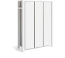 Armoire Bébé 3 Portes Bois Laqué Blanc Et Pin Gris Milano Pinie L 140 X H 195 X P 55 Cm