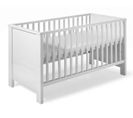 Lit Bébé 70x140 Cm Hêtre Massif Laqué Blanc Milano White L 148 X H 82 X P 77 Cm