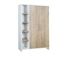 Armoire Eco Plus 2 Portes Avec Étagères Chêne Halifax Blanc 181x113x53cm