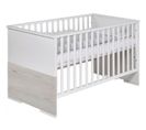 Lit Bébé 70x140 Cm Bois Laqué Blanc Et Pin Gris Maxx Boathouse L 148 X H 83 X P 77 Cm