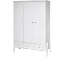 Armoire Bébé 3 Portes Bois Laqué Blanc Holly White L 127 X H 191 X P 53 Cm