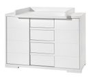 Commode Avec Plan à Langer Bois Laqué Blanc Maxx White L 126 X H 92 X P 53 Cm