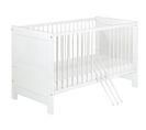 Lit Bébé 70x140 Hetre Massif Laqué Blanc Nordic White L 145 X H 85 X P 77 Cm