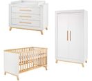 Chambre Miami Blanc : Lit, Commode, Armoire 2 Portes