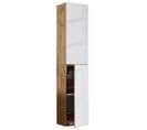 Colonne De Salle De Bain Vcb11 Naturelle 2 Portes En MDF 33x33x150 Cm