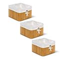 3x Corbeilles Panier De Rangement Bambou