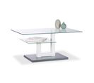 Table Basse Verre Blanc Gris 2 Plateaux