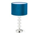 Lampe De Chevet Bleue Cristal Et Velours