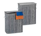 Lot De 2 Paniers À Linge Bambou Gris