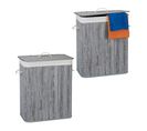 Lot De 2 Paniers À Linge Bambou Gris