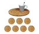 8x Assiettes Tournantes Bambou Plateau