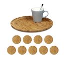 10x Assiettes Tournantes Bambou Plateau