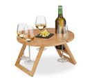 Mini-table Portative Ronde En Bambou