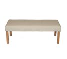 Banc Banquette M37, Simili-cuir Mat, Crème/pieds Clairs, 120x49x43cm