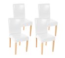 Lot De 4 Chaises De Séjour Littau ~ Cuir Reconstitué, Blanc, Pieds Clairs