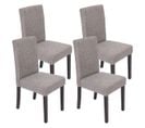 Lot De 4 Chaises De Séjour Littau ~ Tissu Gris, Pieds Foncés