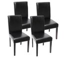 Lot De 4 Chaises De Séjour Littau ~ Simili-cuir, Noir, Pieds Foncés