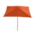 Parasol En Bois, Parasol De Jardin Florida, Rectangulaire 2x3m ~ Terre Cuite