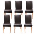 Lot De 6 Chaises De Séjour Littau ~ Simili-cuir, Marron, Pieds Clairs