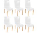 Lot De 6 Chaises De Séjour Littau, Cuir – Blanc, Pieds Clairs