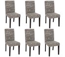 Lot De 6 Chaises De Séjour Littau, Tissu – Écriture, Gris, Pieds Foncés