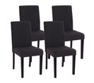 Lot De 4 Chaises De Séjour Littau ~ Tissu Noir Gris, Pieds Foncés