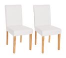 Lot De 2 Chaises De Séjour Littau ~ Simili-cuir, Blanc Mat, Pieds Clairs