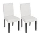 Lot De 2 Chaises De Séjour Littau ~ Simili-cuir, Blanc Mat, Pieds Foncés