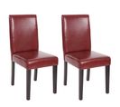 Lot De 2 Chaises De Séjour Littau, Simili-cuir, Brun Rouge, Pieds Foncés