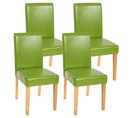 Lot De 4 Chaises De Séjour Littau ~ Simili-cuir, Vert, Pieds Clairs