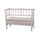 Banc Banquette De Rangement T207 Bahut Coffre Avec Coussin ~ Bois Blanc Shabby Chic