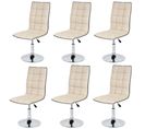 Lot De 6 Chaises De Séjour Ou De Salle à Manger Hwc-c41 Similicuir ~ Crème