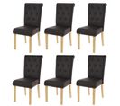 Lot De 6 Chaises De Salle à Manger ~ Similicuir Brun Foncé, Pieds Clairs