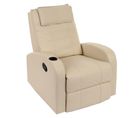 Fauteuil De Télévision Durham, Fauteuil Relax, Chaise Longue, Similicuir ~ Crème